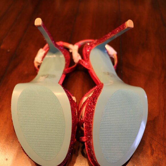 FINAL OFFER! - NWT Betsey Johnson Red Sparkle Blue Heels - 10 - Picture 15 of 15